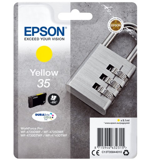 Epson Padlock Singlepack Yellow 35 DURABrite Ultra Ink