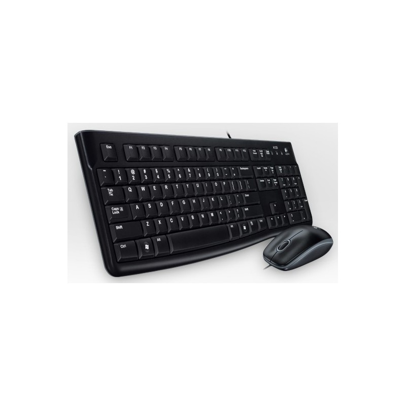 Logitech Desktop MK120 teclado Ratón incluido USB QWERTZ Alemán Negro