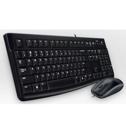 Logitech Desktop MK120 clavier Souris incluse USB QWERTZ Allemand Noir