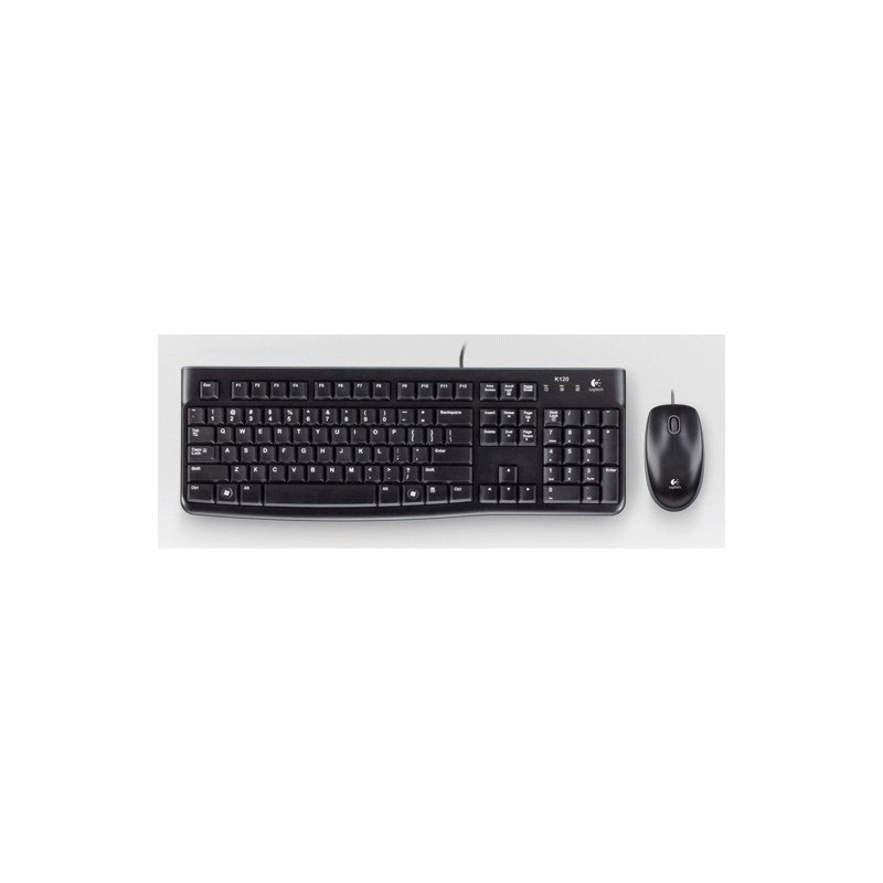 Logitech Desktop MK120 clavier Souris incluse USB QWERTZ Allemand Noir