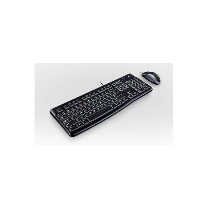 Logitech Desktop MK120 teclado Ratón incluido USB QWERTZ Alemán Negro