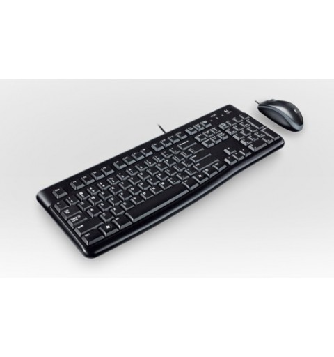 Logitech Desktop MK120 clavier Souris incluse USB QWERTZ Allemand Noir