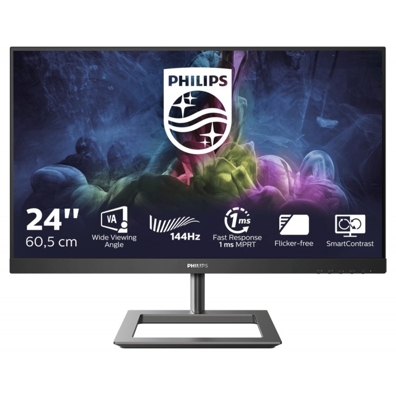 Philips E Line 242E1GAJ 00 LED display 60,5 cm (23.8") 1920 x 1080 Pixeles Full HD LCD Negro, Cromo