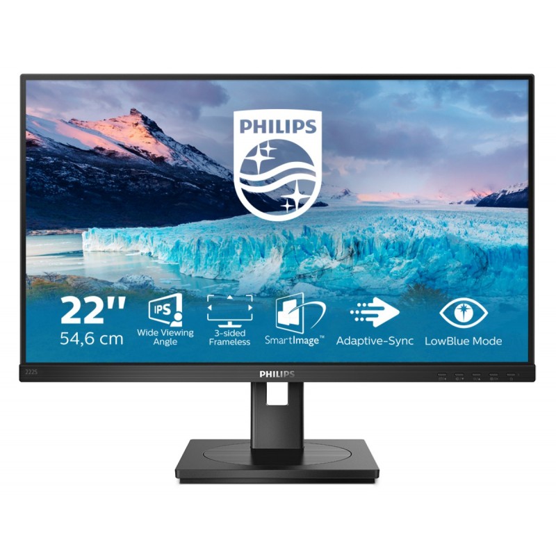 Philips S Line 222S1AE 00 computer monitor 54.6 cm (21.5") 1920 x 1080 pixels Full HD LCD Black