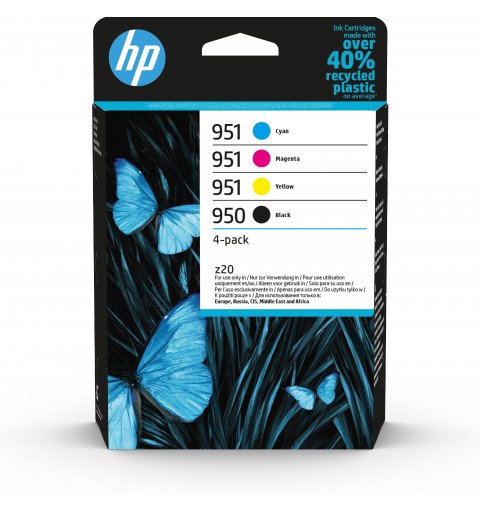 HP 950 Pack de 4 cartouches d'encre noire 951 Pack de 4 cartouches d'encre cyan magenta jaune authentiques