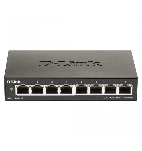 D-Link DGS-1100-08V2 Netzwerk-Switch Managed L2 Gigabit Ethernet (10 100 1000) Schwarz