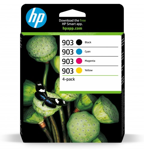 HP 903 Pack de 4 cartouches d'encre Noir Cyan Magenta Jaune authentiques