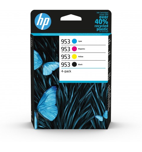 HP 953 Pack de 4 cartouches d'encre Noir Cyan Magenta Jaune authentiques