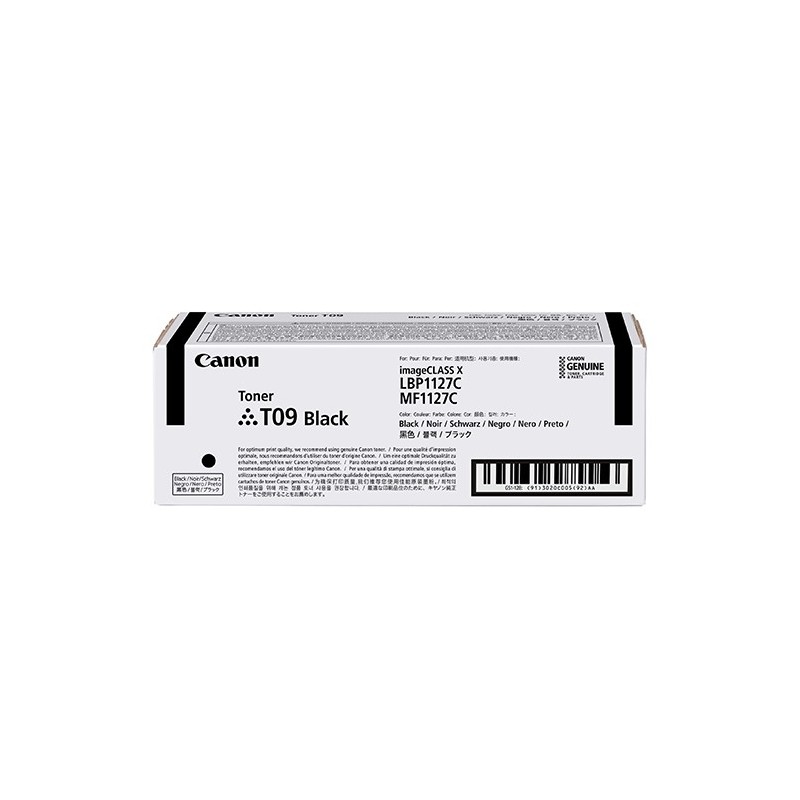 Canon TONER T09 BK cartucho de tóner 1 pieza(s) Original Negro