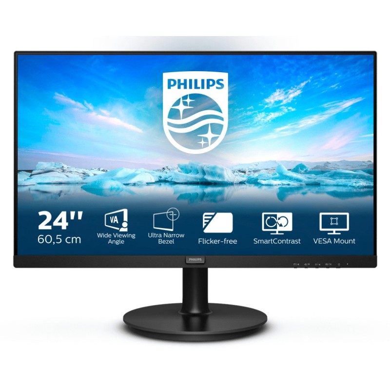 Philips V Line 241V8LA 00 LED display 60,5 cm (23.8") 1920 x 1080 Pixeles Full HD Negro