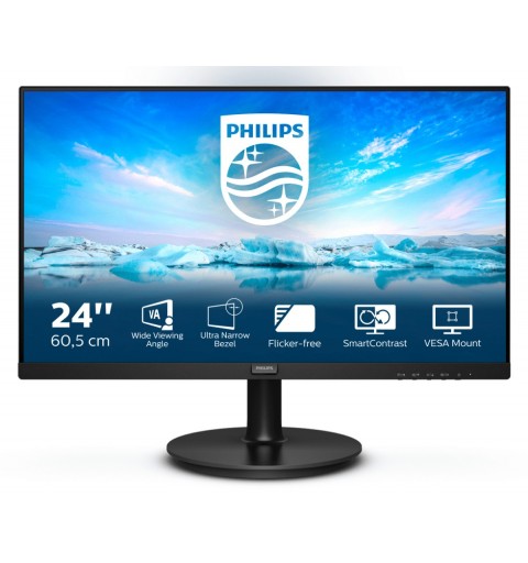 Philips V Line 241V8LA 00 LED display 60,5 cm (23.8") 1920 x 1080 Pixel Full HD Schwarz