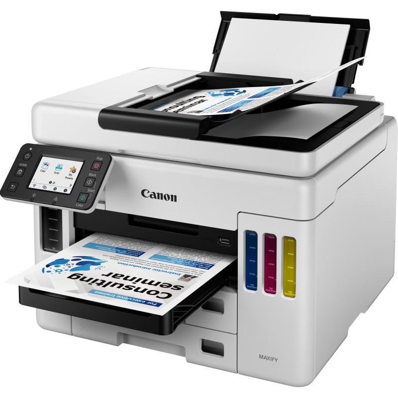 Canon MAXIFY Imprimante jet d'encre MegaTank multifonction rechargeable couleur sans fil GX7050