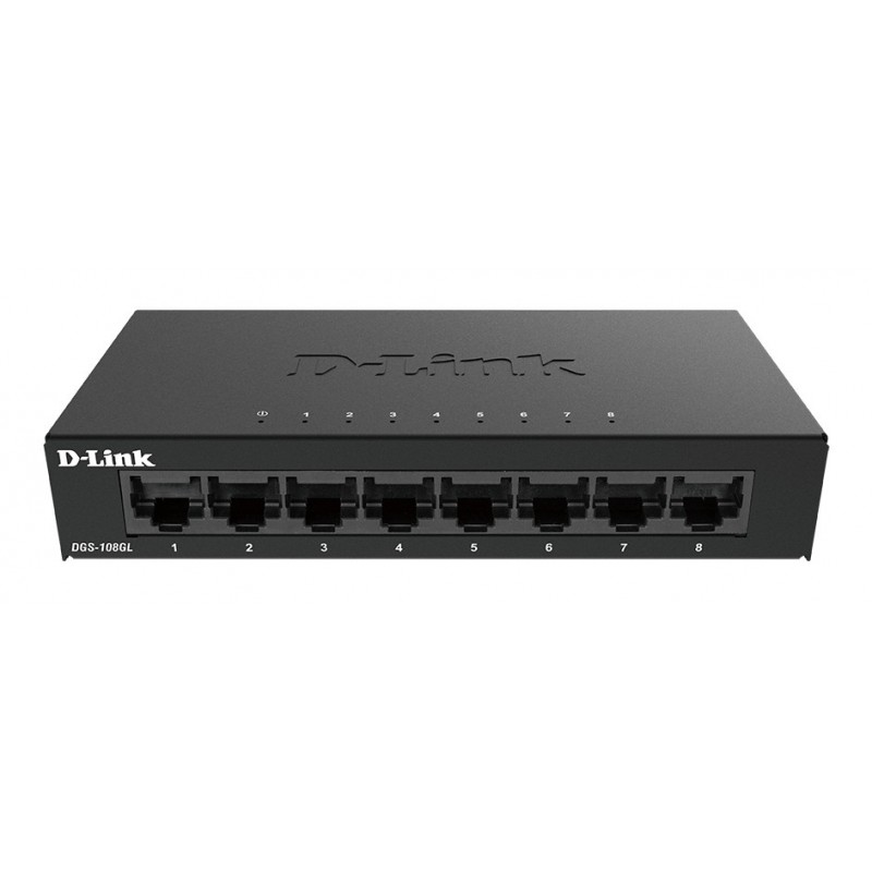 D-Link DGS-108GL No administrado Gigabit Ethernet (10 100 1000) Negro