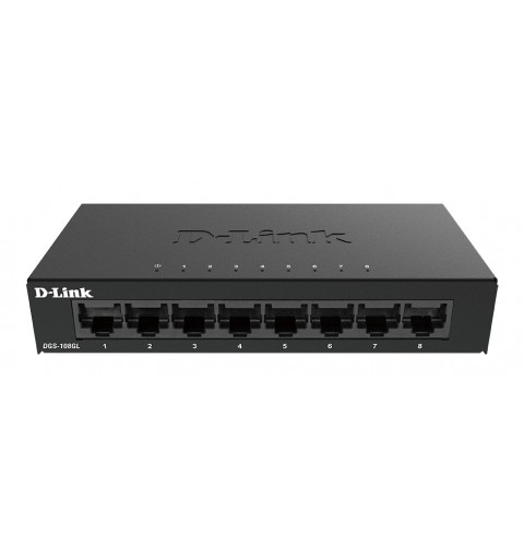 D-Link DGS-108GL No administrado Gigabit Ethernet (10 100 1000) Negro