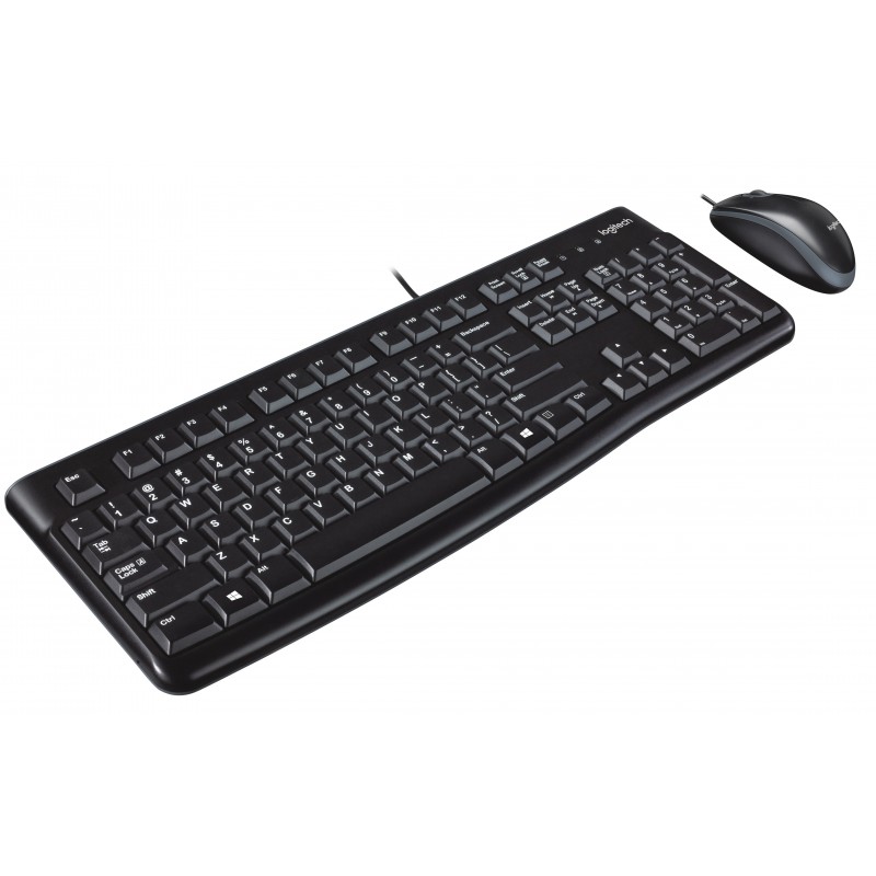 Logitech Desktop MK120 Tastatur Maus enthalten USB QWERTY UK International Schwarz