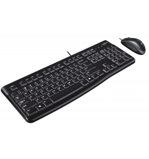 Logitech Desktop MK120 tastiera Mouse incluso USB QWERTY Inglese britannico Nero