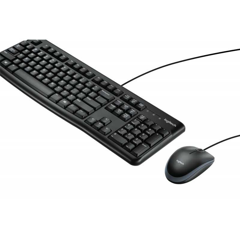 Logitech Desktop MK120 tastiera Mouse incluso USB QWERTY Inglese britannico Nero