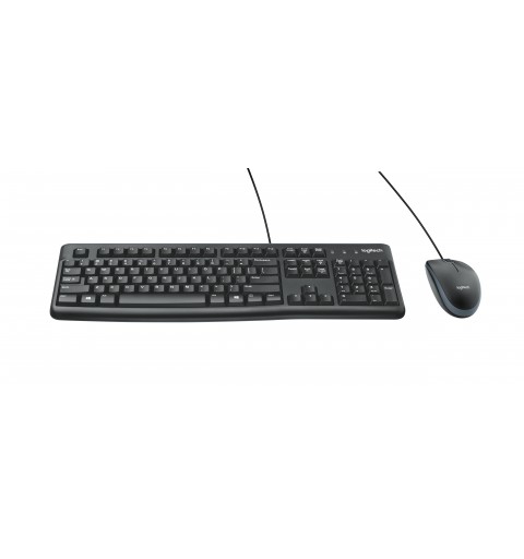 Logitech Desktop MK120 tastiera Mouse incluso USB QWERTY Inglese britannico Nero