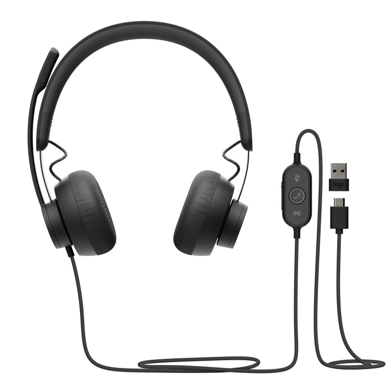 Logitech Zone 750 Auriculares Alámbrico Diadema Oficina Centro de llamadas USB Tipo C Grafito