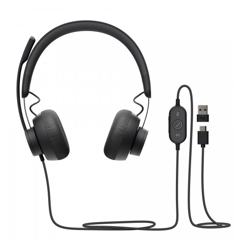 Logitech Zone 750 Auriculares Alámbrico Diadema Oficina Centro de llamadas USB Tipo C Grafito