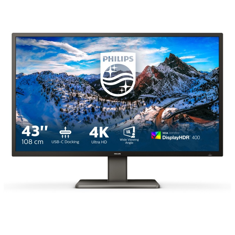 Philips P Line 439P1 00 LED display 108 cm (42.5") 3840 x 2160 Pixel 4K Ultra HD Schwarz