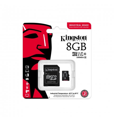 Kingston Technology Industrial 8 GB MicroSDHC UHS-I Class 10