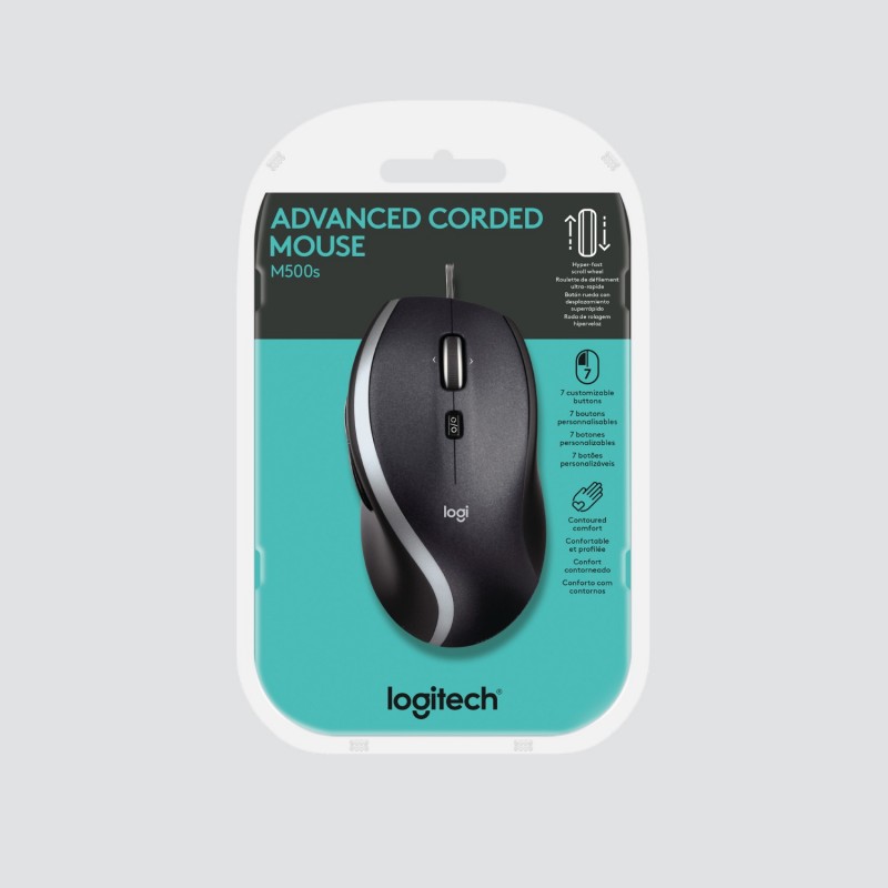 Logitech Corded Mouse M500S Maus rechts USB Typ-A Optisch 4000 DPI