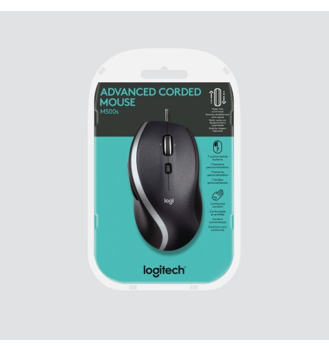 Logitech Corded M500S mouse Mano destra USB tipo A Ottico 4000 DPI