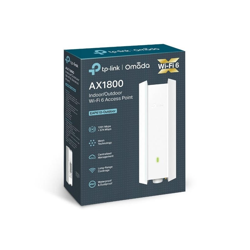 TP-Link EAP610-OUTDOOR point d'accès réseaux locaux sans fil 1201 Mbit s Blanc Connexion Ethernet, supportant l'alimentation