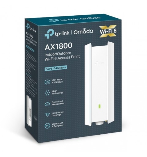 TP-Link EAP610-OUTDOOR point d'accès réseaux locaux sans fil 1201 Mbit s Blanc Connexion Ethernet, supportant l'alimentation