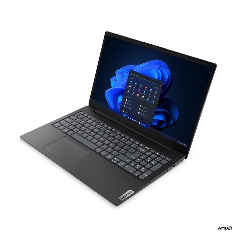 Lenovo V V15 Laptop 39.6 cm (15.6") Full HD AMD Ryzen™ 5 7520U 8 GB LPDDR5-SDRAM 256 GB SSD Wi-Fi 5 (802.11ac) FreeDOS Black
