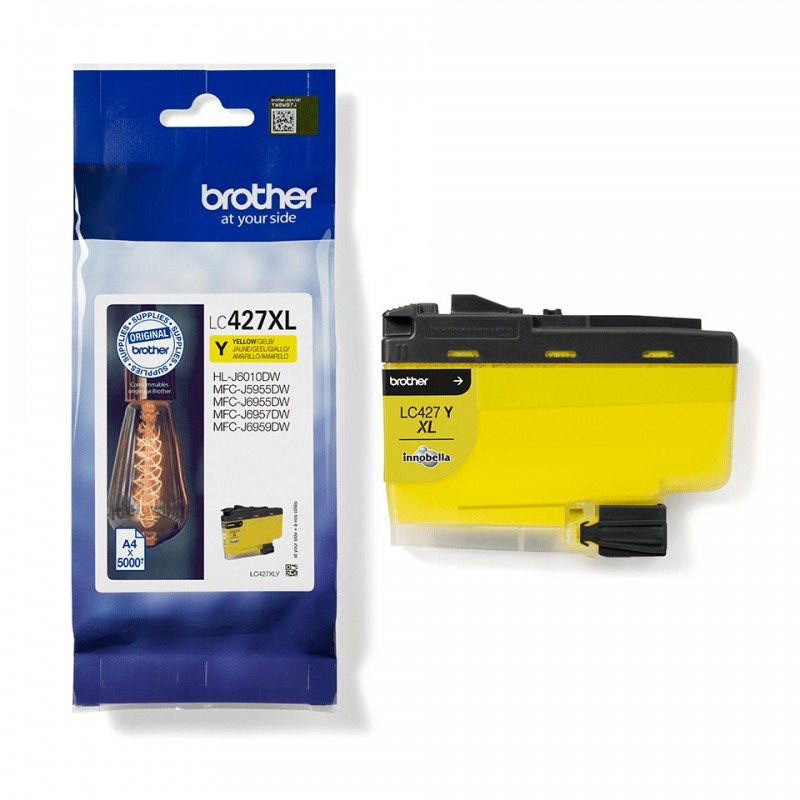 Brother LC-427XLY cartucho de tinta 1 pieza(s) Original Alto rendimiento (XL) Amarillo