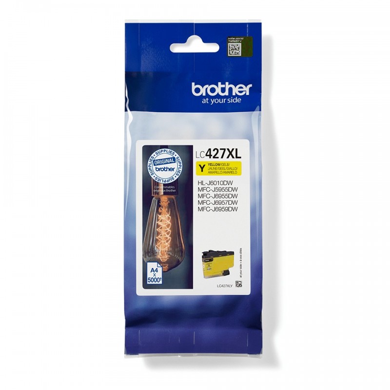 Brother LC-427XLY cartucho de tinta 1 pieza(s) Original Alto rendimiento (XL) Amarillo