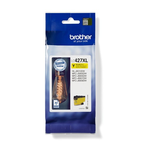 Brother LC-427XLY cartucho de tinta 1 pieza(s) Original Alto rendimiento (XL) Amarillo