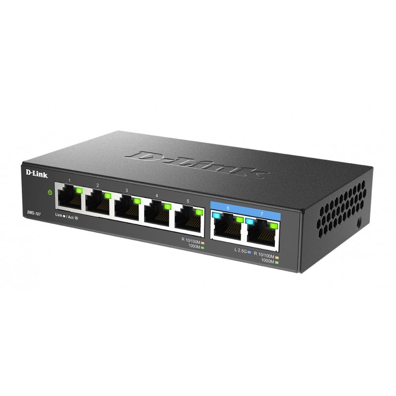 D-Link DMS-107 E switch di rete Non gestito Gigabit Ethernet (10 100 1000) Nero