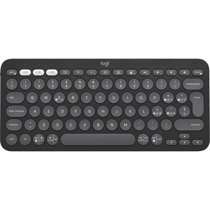 Logitech Pebble Keys 2 K380s keyboard RF Wireless + Bluetooth QWERTY Italian Graphite