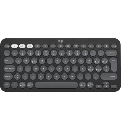 Logitech Pebble Keys 2 K380s keyboard RF Wireless + Bluetooth QWERTY Italian Graphite