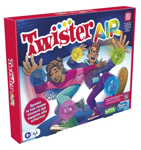 Hasbro Gaming Gioco Twister Air, gioco Twister con app per realtà aumentata, si collega a dispositivi smart, giochi attivi per