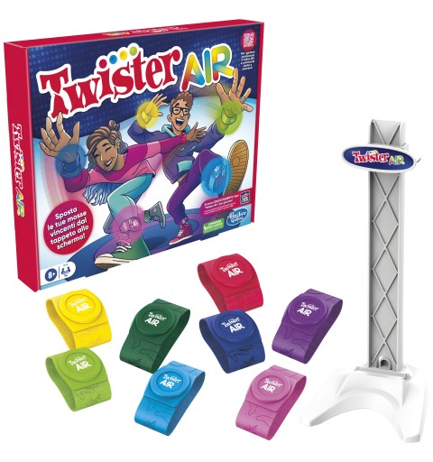 Hasbro Gaming Gioco Twister Air, gioco Twister con app per realtà aumentata, si collega a dispositivi smart, giochi attivi per