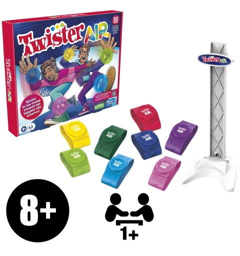 Hasbro Gaming Gioco Twister Air, gioco Twister con app per realtà aumentata, si collega a dispositivi smart, giochi attivi per