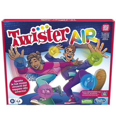 Hasbro Gaming Gioco Twister Air, gioco Twister con app per realtà aumentata, si collega a dispositivi smart, giochi attivi per