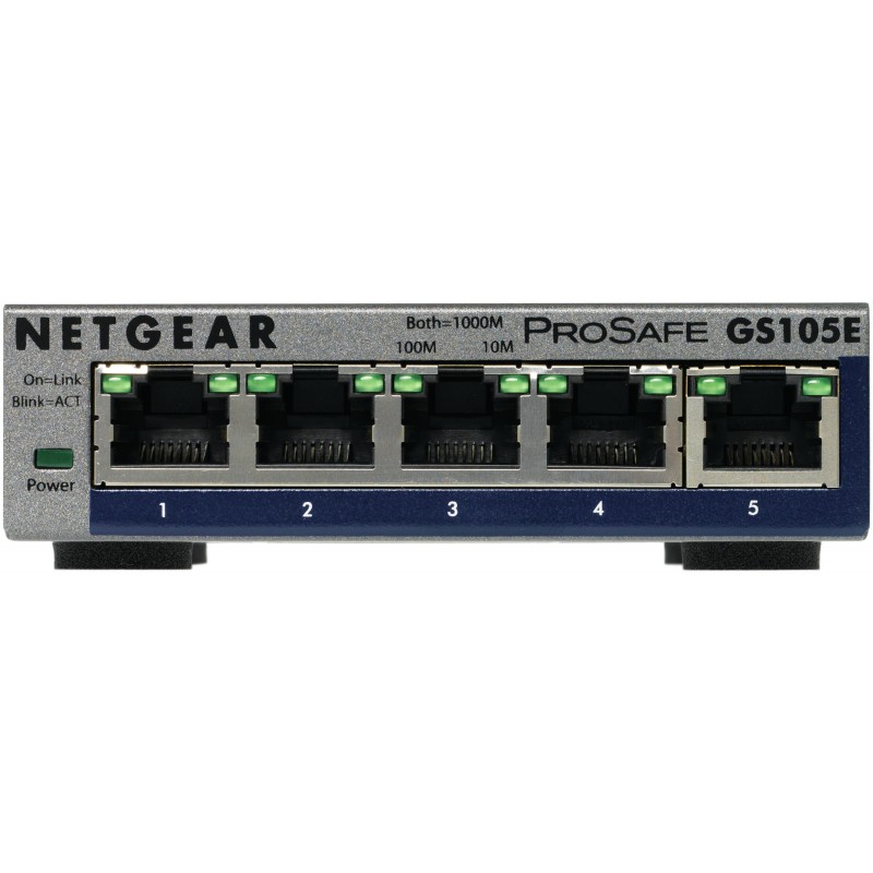 NETGEAR GS105E-200PES network switch Managed L2 L3 Gigabit Ethernet (10 100 1000) Grey