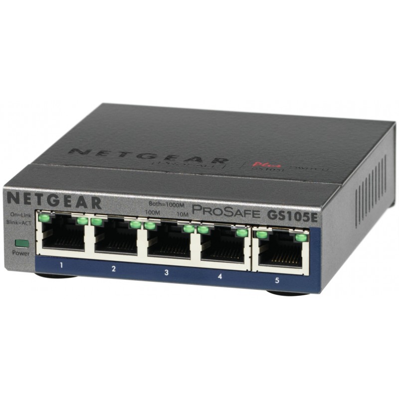 NETGEAR GS105E-200PES network switch Managed L2 L3 Gigabit Ethernet (10 100 1000) Grey