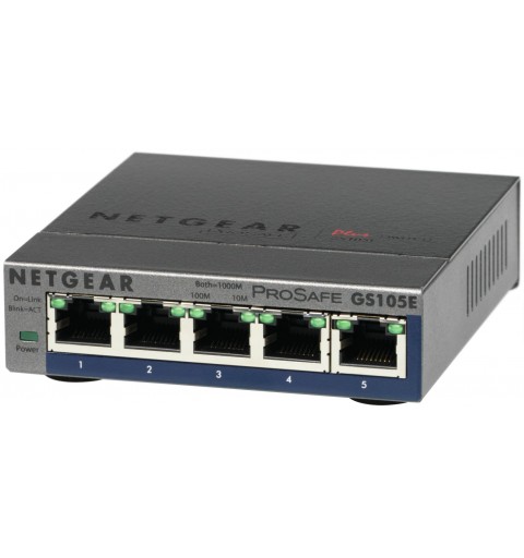 NETGEAR GS105E-200PES commutateur réseau Géré L2 L3 Gigabit Ethernet (10 100 1000) Gris