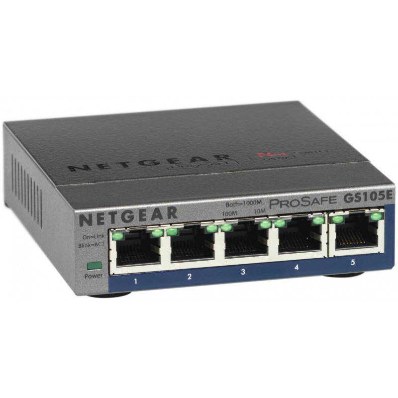 NETGEAR GS105E-200PES network switch Managed L2 L3 Gigabit Ethernet (10 100 1000) Grey