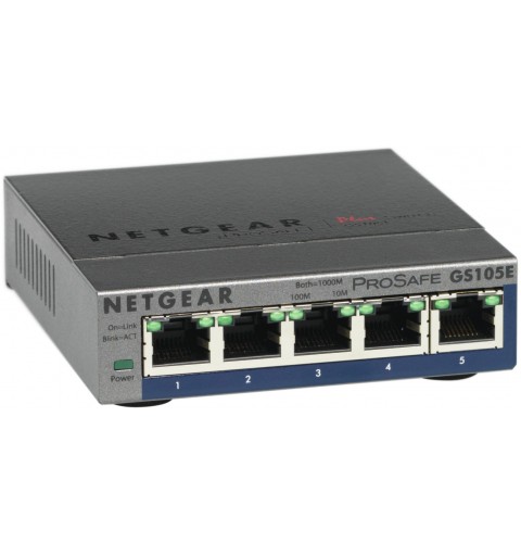 NETGEAR GS105E-200PES network switch Managed L2 L3 Gigabit Ethernet (10 100 1000) Grey