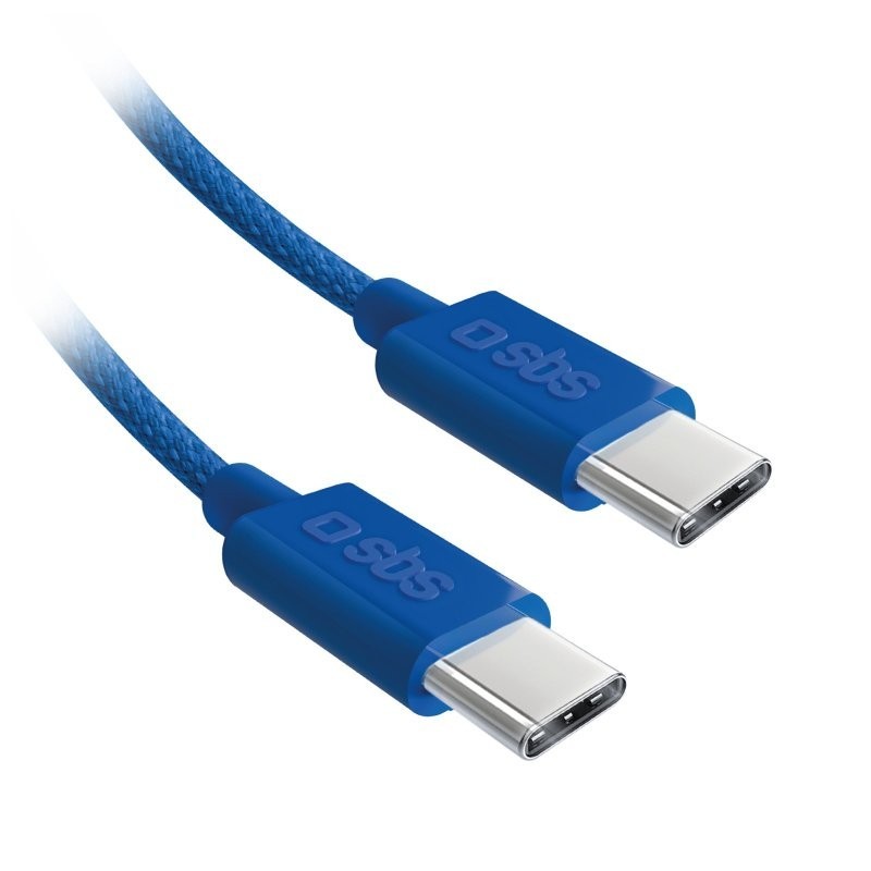 SBS TECABLETISSUETCCB câble USB 1,5 m USB 2.0 USB C Bleu