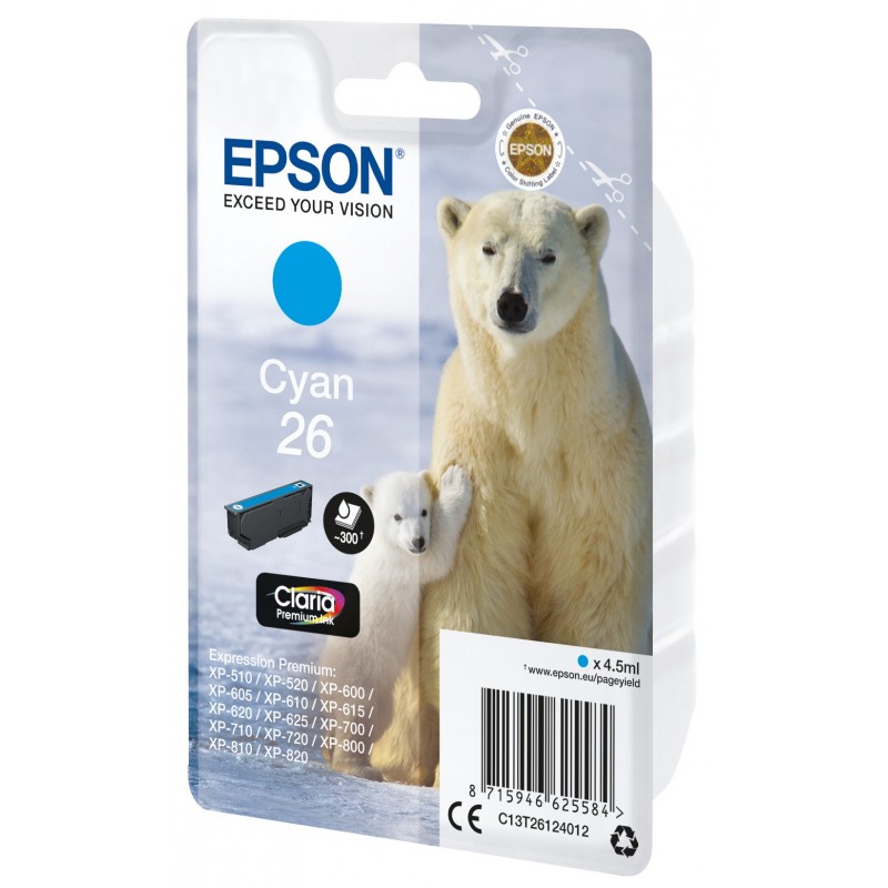 Epson Polar bear Cartucho 26 cian