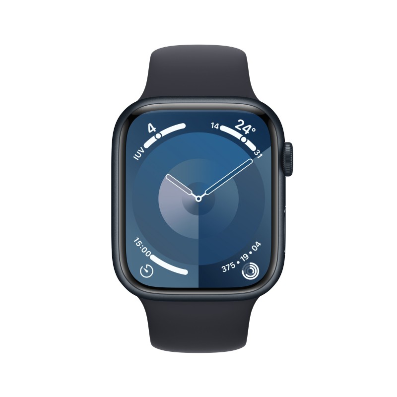 Apple Watch Series 9 GPS 45mm Midnight Aluminium Case with Midnight Sport Band - M L