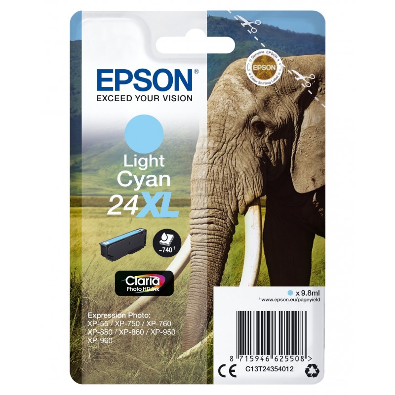 Epson Elephant Cartucho 24XL cian claro